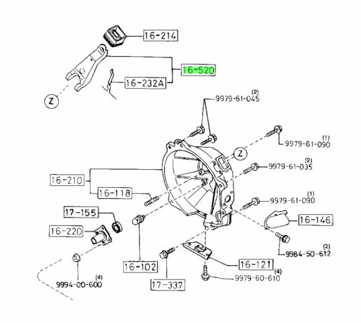 GENUINE MAZDA FC TURBO RX7 CLUTCH FORK