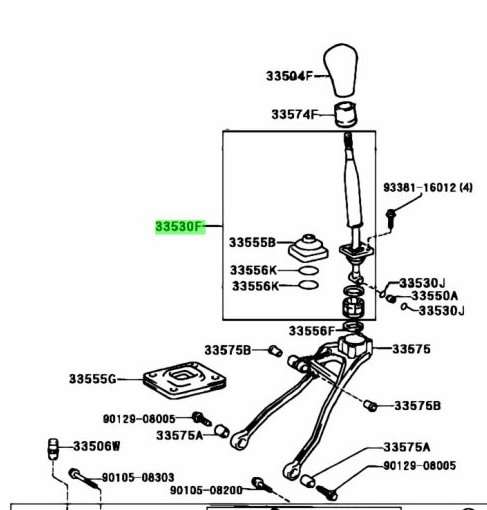 GENUINE TOYOTA R154 REMOTE SHIFT LEVER
