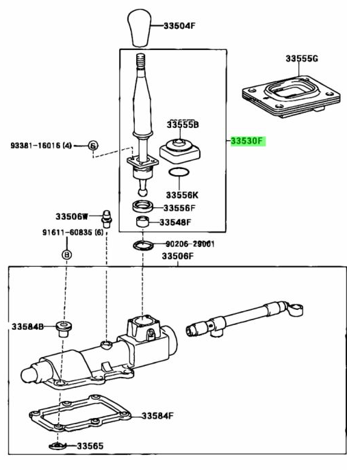 GENUINE TOYOTA R154 SHIFT LEVER ASSEMBLY