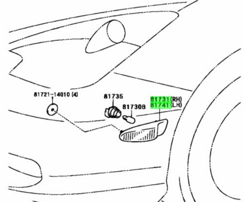 Genuine Toyota Supra JZA80 Front Bumper Side Indicators - PAIRS