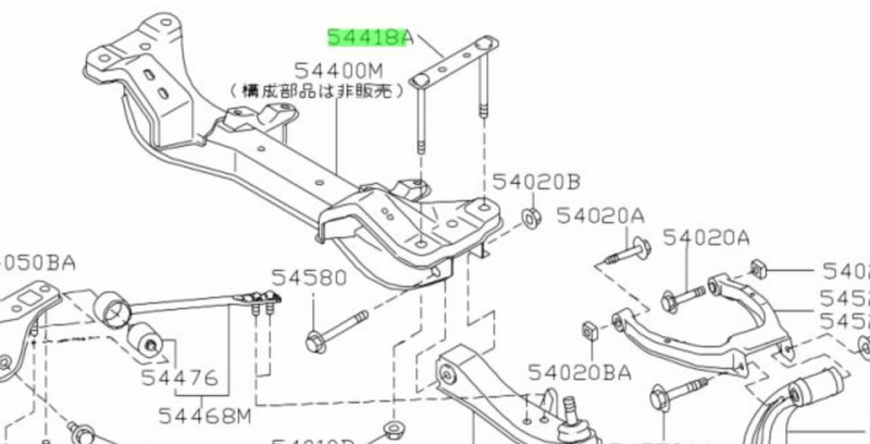 Genuine Nissan Front Subframe Mounting Bolt -PAIRS