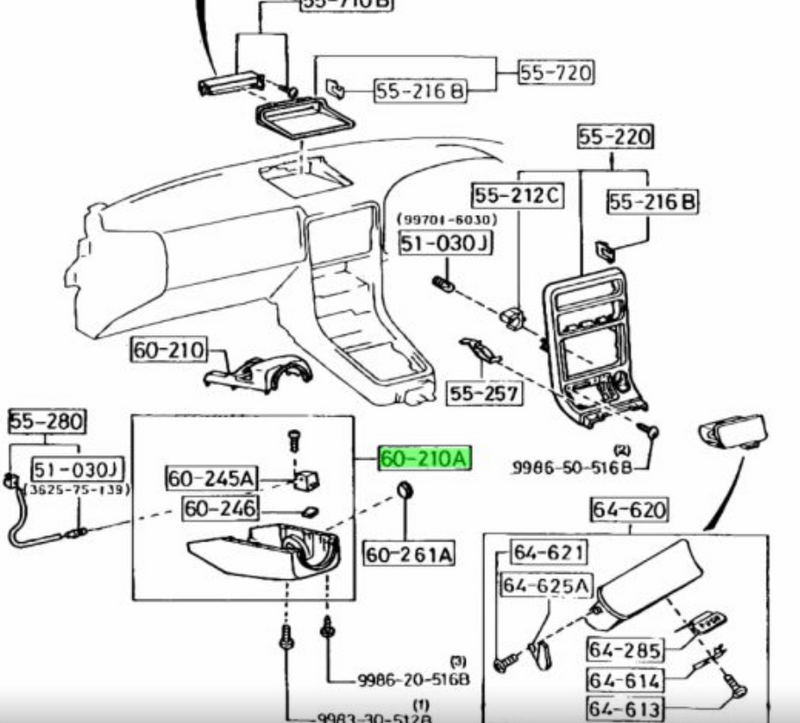 Genuine Mazda RX-7 FC3S lower Steering Column Cover