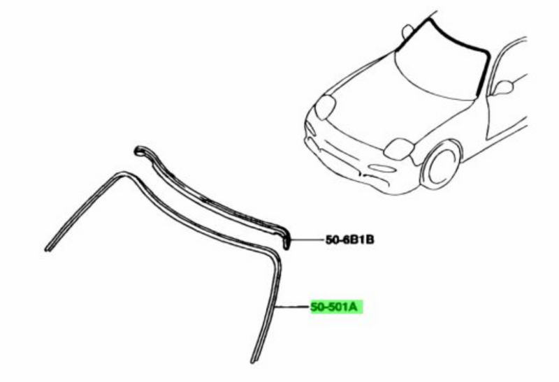 Genuine Mazda RX-7 FD3S Front Outer Windscreen Moulding