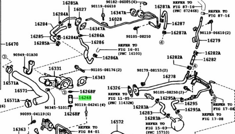 Genuine Toyota 2JZGTE Waterpump to Waterneck Bypass