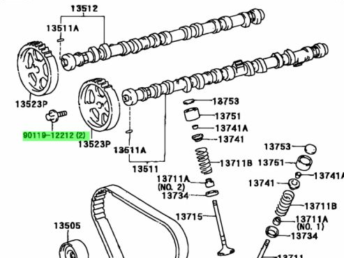 Genuine 1JZ/2JZ Non-VVTI Cam Gear Bolt