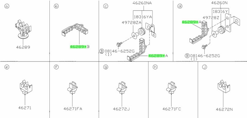 Nissan 4-Line Brake Line Retainer Clip (Firewall)