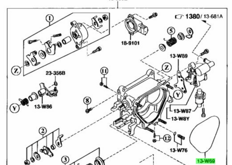 Mazda FD3 RX7 13B Throttle body O-Ring