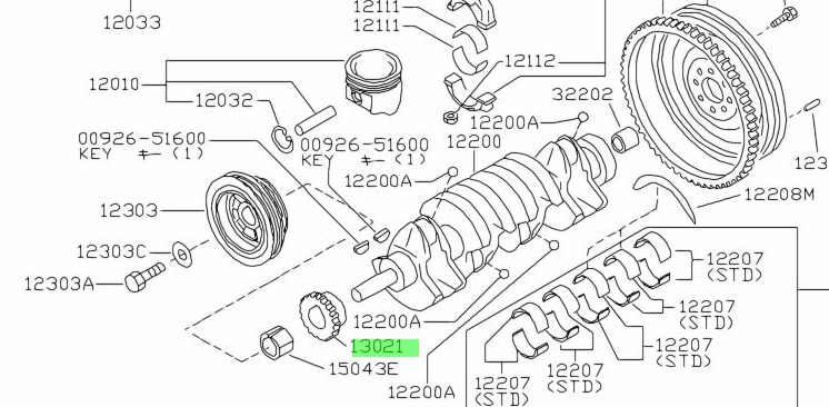 GENUINE NISSAN SR20DET CRANKSHAFT TIMING GEAR