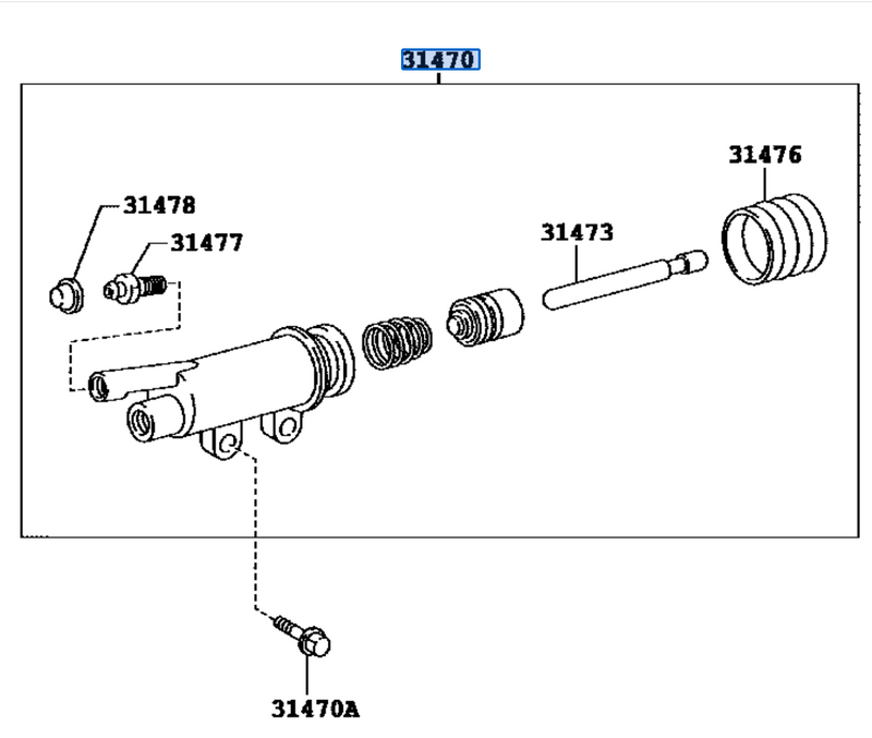 GENUINE TOYOTA GETRAG V160 / V161 CLUTCH SLAVE CYLINDER