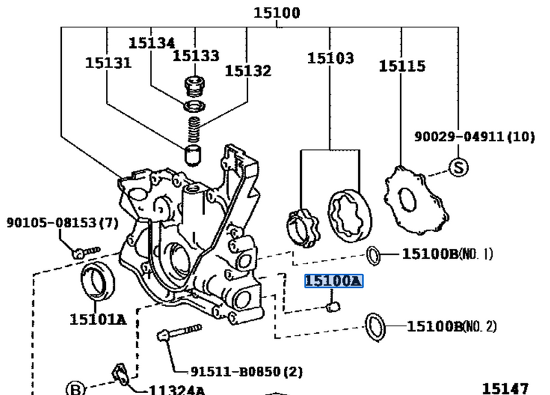 GENUINE TOYOTA 1JZ/2JZ OIL PUMP TO BLOCK DOWL PIN