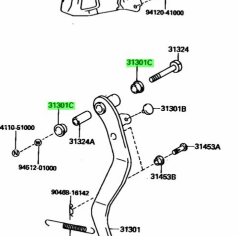 GENUINE TOYOTA MAIN PEDAL BUSHING (SUPRA / CHASER / ALTEZZA / CROWN / SOARER)