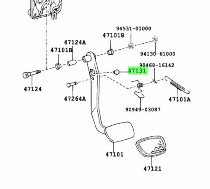 GENUINE TOYOTA BRAKE / CLUTCH PEDAL RUBBER STOPPER (SUPRA / CHASER / ALTEZZA / CROWN / SOARER)