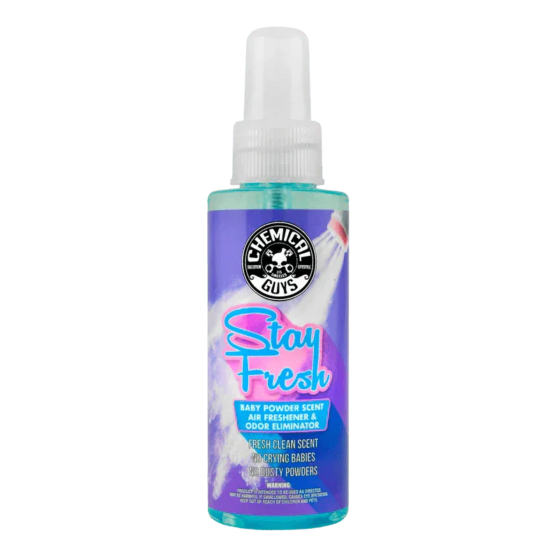 Stay Fresh Baby Powder Scented Air Freshener & Odor Eliminator (4oz) - Mount Performance Parts