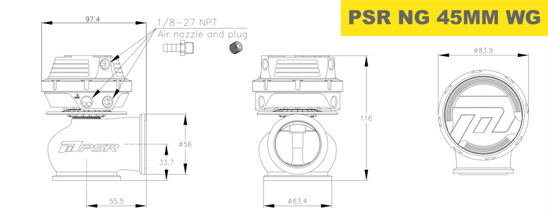Pulsar NEW GENERATION WASTEGATE 45mm Vband External Wastegate - Mount Performance Parts