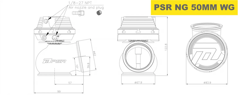 Pulsar NEW GENERATION WASTEGATE 50mm Vband External Wastegate - Mount Performance Parts
